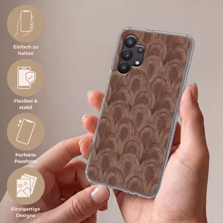 Ritmisch - Effect - Bruin Telefoonhoesje Samsung Galaxy A32 5G klein 346 -sfeer3_DE