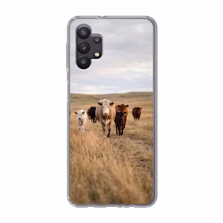 Runderen - Kudde - Landschap - Weide - Rustig Telefoonhoesje Samsung Galaxy A32 5G klein -3d