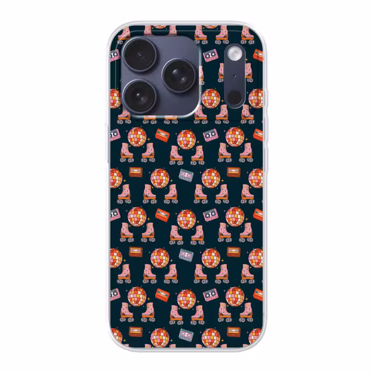 Rolschaatsen - Patroon - Disco Telefoonhoesje iPhone 17 Pro klein 878 -3d