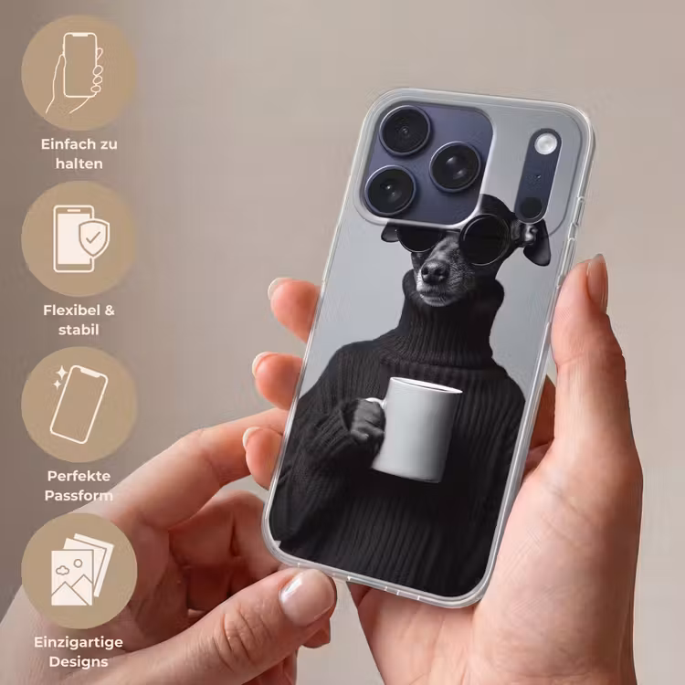 Coltrui - Hond - Bril - Mok Telefoonhoesje iPhone 17 Pro klein -sfeer3_DE