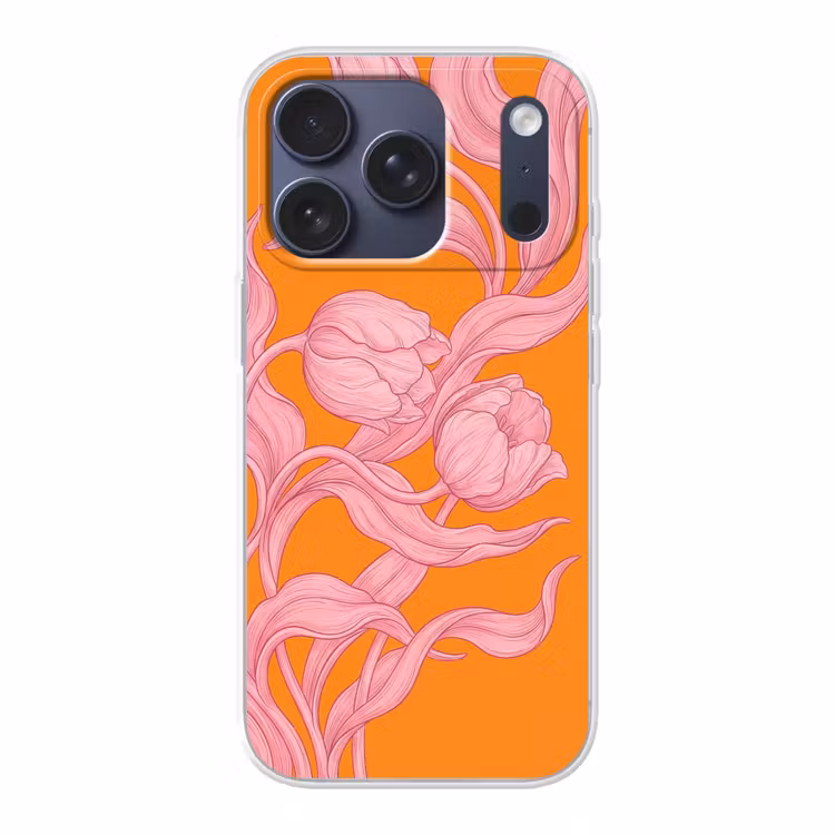 Handyhülle - Rosa Blumen – Modern - Roze bloemen - Modern Telefoonhoesje iPhone 17 Pro klein