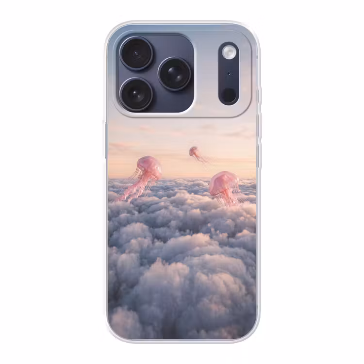 Handyhülle - Rosa Tier – Wolken - Roze dier - Wolken Telefoonhoesje iPhone 17 Pro klein