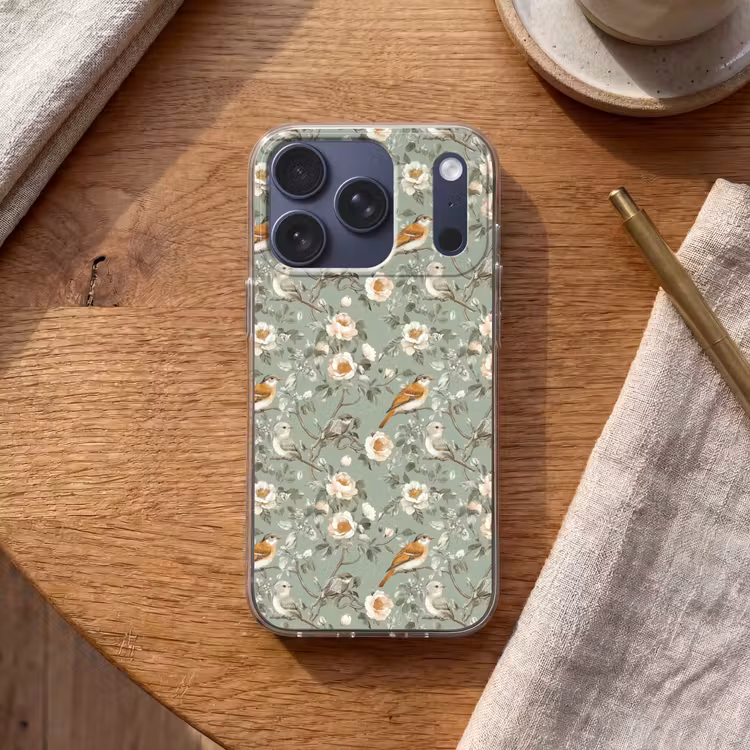 Roze - Vogels - Kleurrijk Telefoonhoesje iPhone 17 Pro klein 878 -sfeer1