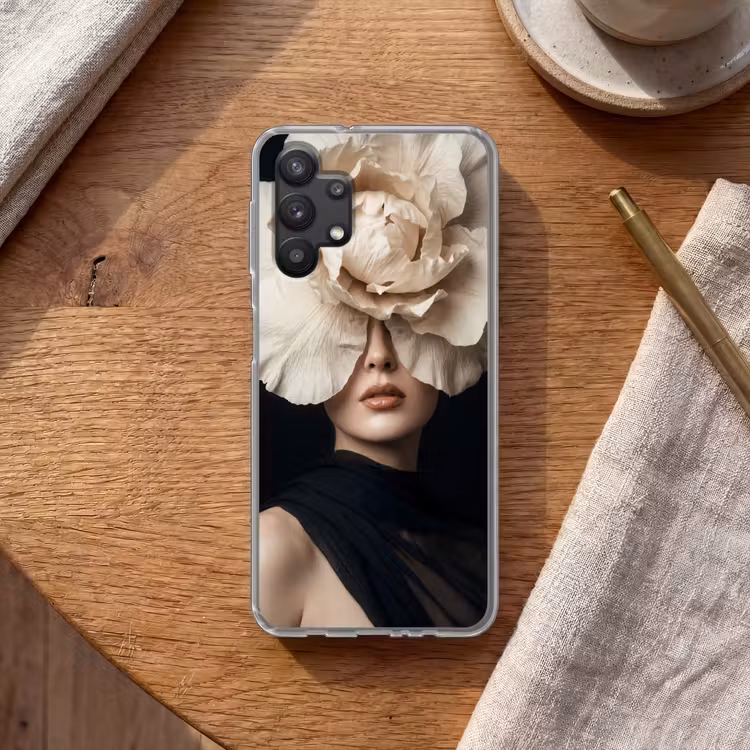 Roos - Tijdloos - Zwart Telefoonhoesje Samsung Galaxy A32 5G klein -sfeer1