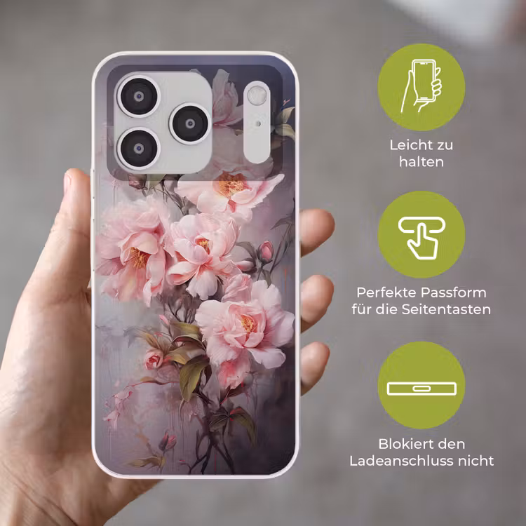 Rozen - Bloemen - Roze - Kunst - Watercolor Telefoonhoesje iPhone 17 Pro klein -sfeer3_DE