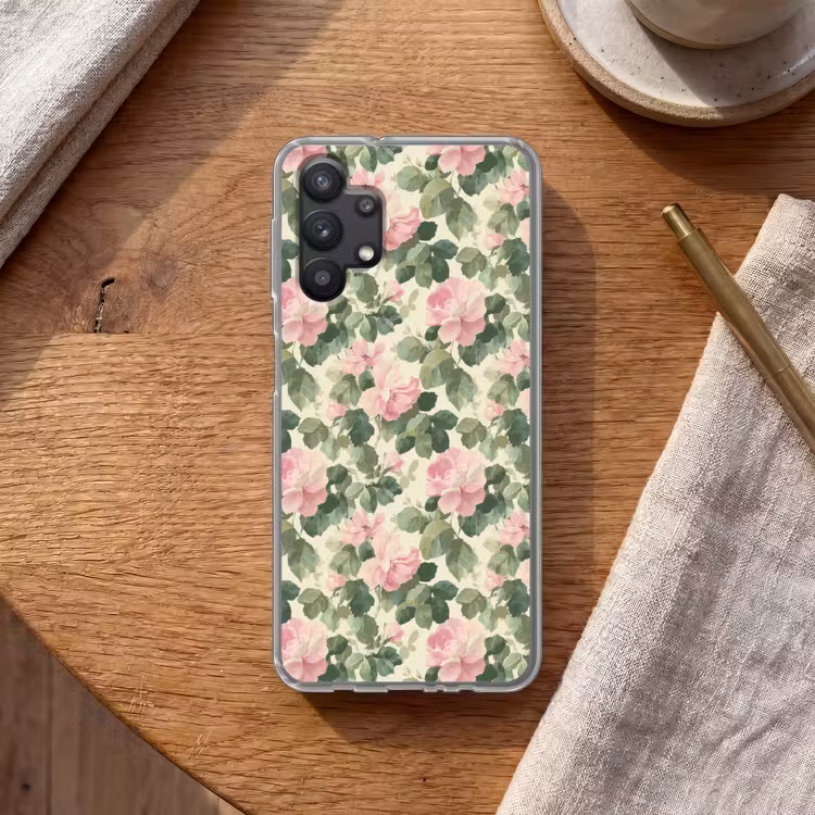 Rozen - Botanisch - Roze Telefoonhoesje Samsung Galaxy A32 5G klein 346 -sfeer1