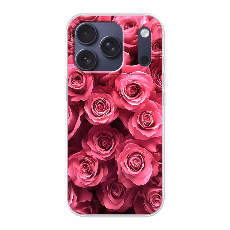 Rozen - Pink - Bloem Telefoonhoesje iPhone 17 Pro klein -3d