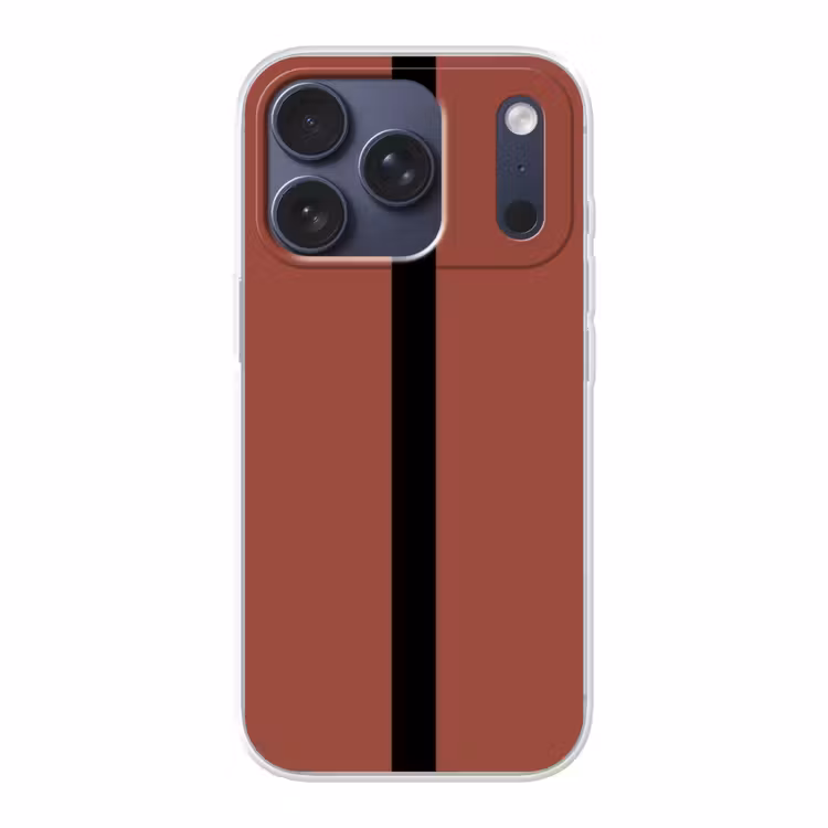 Rood - Zwart - Streep - Minimalistisch Telefoonhoesje iPhone 17 Pro klein -3d