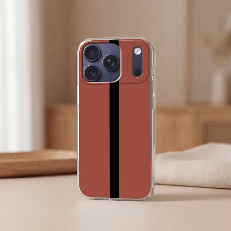 Rood - Zwart - Streep - Minimalistisch Telefoonhoesje iPhone 17 Pro klein -sfeer2