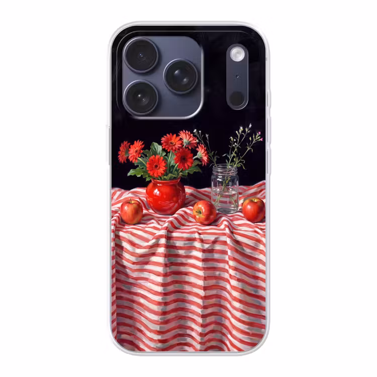 Handyhülle - Rote Blumen – Vase - Rode bloemen - Vaas Telefoonhoesje iPhone 17 Pro klein