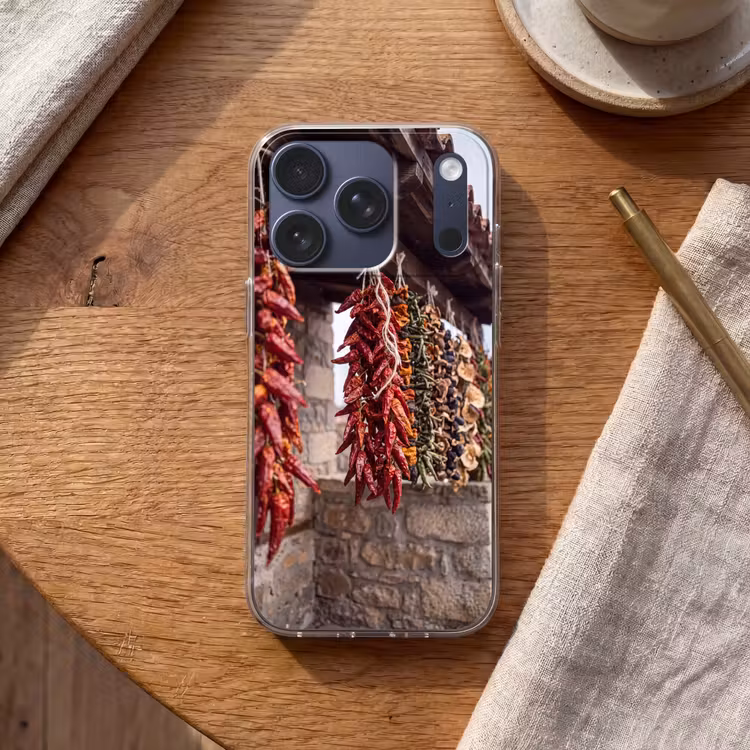 Handyhülle - Rote Chilischoten – Essen - Rode pepers - Eten Telefoonhoesje iPhone 17 Pro klein