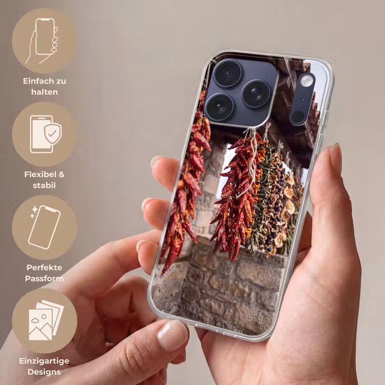 Handyhülle - Rote Chilischoten – Essen - Rode pepers - Eten Telefoonhoesje iPhone 17 Pro klein