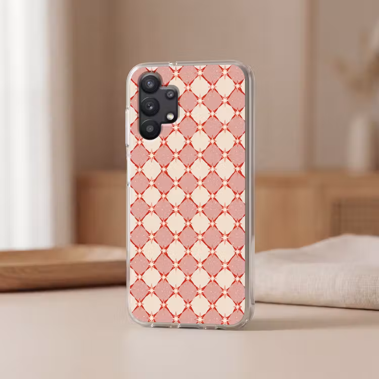 Ruiten - Sterren - Vintage - Oudroze - Rood Telefoonhoesje Samsung Galaxy A32 5G klein 346 -sfeer2
