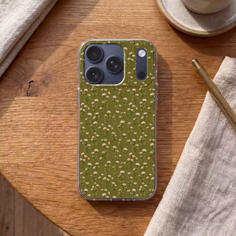 Landelijk - Bloemen - Groen Telefoonhoesje iPhone 17 Pro klein 878 -sfeer1