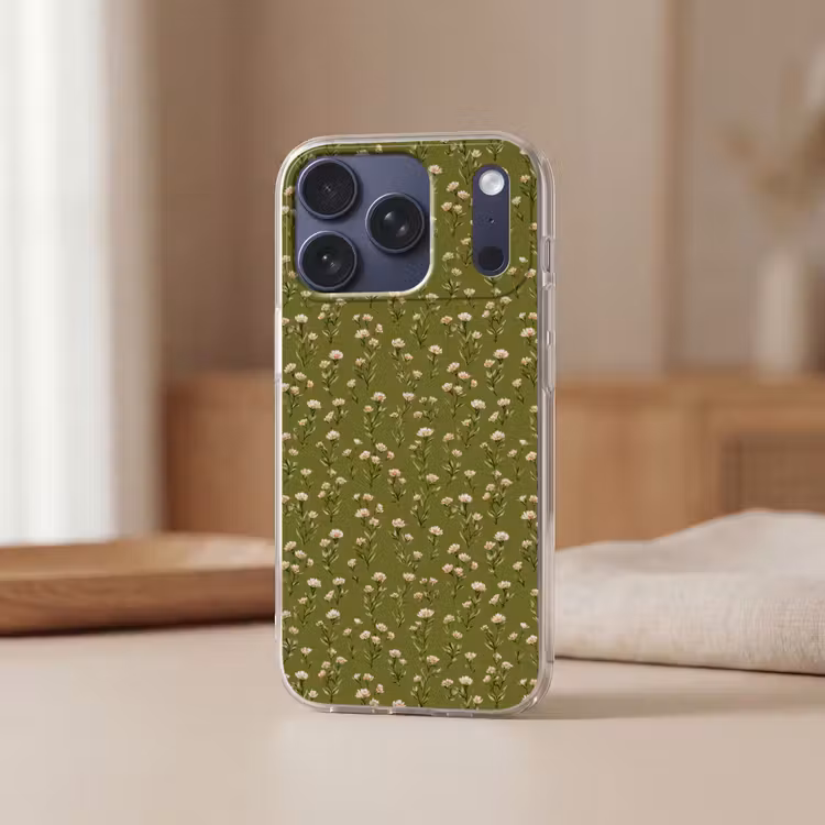 Landelijk - Bloemen - Groen Telefoonhoesje iPhone 17 Pro klein 878 -sfeer2