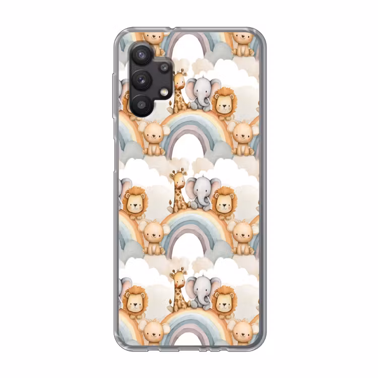 Safari - Regenboog - Kleurrijk Telefoonhoesje Samsung Galaxy A32 5G klein 346 -3d