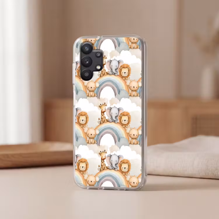 Safari - Regenboog - Kleurrijk Telefoonhoesje Samsung Galaxy A32 5G klein 346 -sfeer2