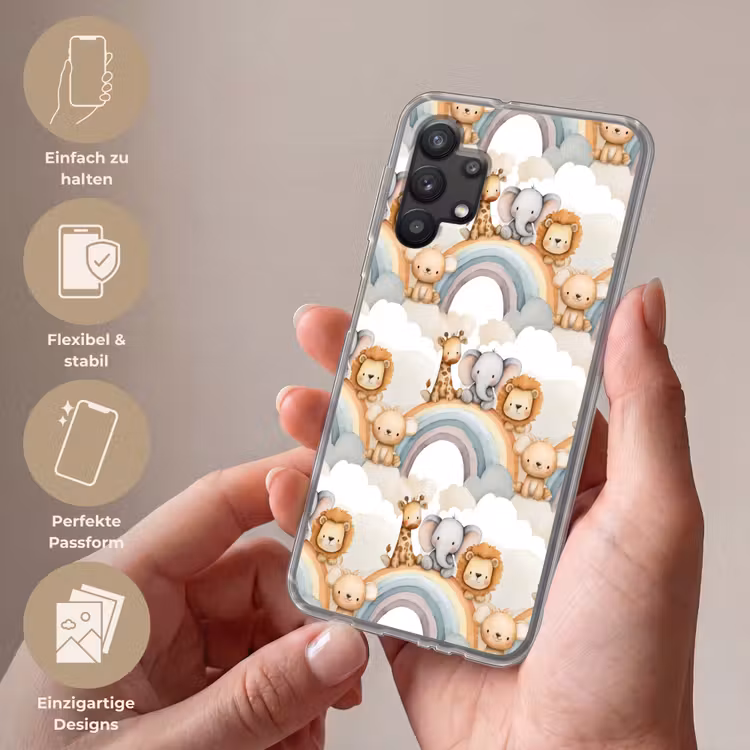 Safari - Regenboog - Kleurrijk Telefoonhoesje Samsung Galaxy A32 5G klein 346 -sfeer3_DE