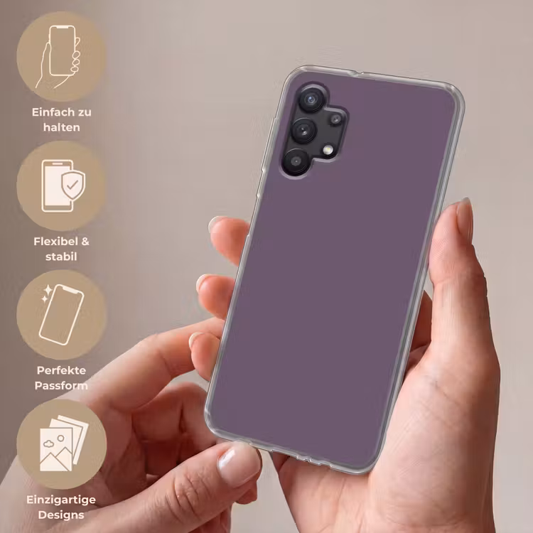 Velvet - Aubergine - Paars Telefoonhoesje Samsung Galaxy A32 5G klein 346 -sfeer3_DE