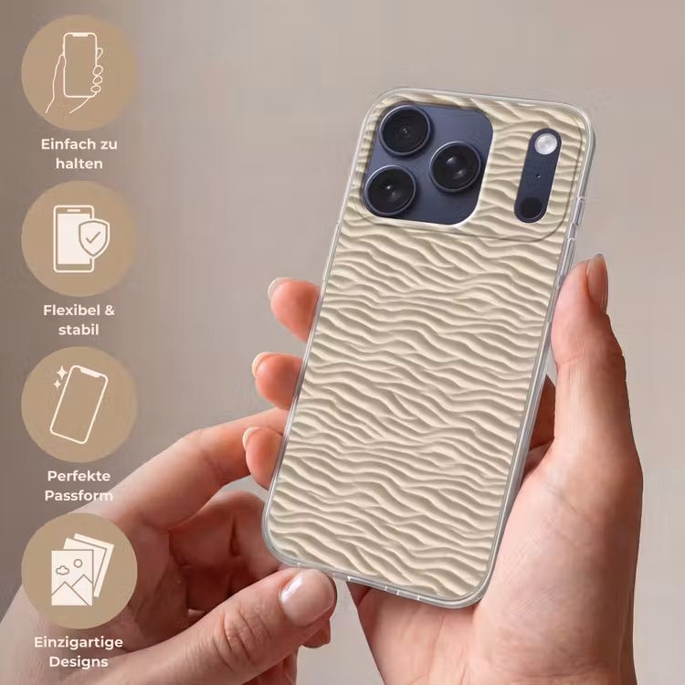 Zand - Golven - Beige Telefoonhoesje iPhone 17 Pro klein 878 -sfeer3_DE
