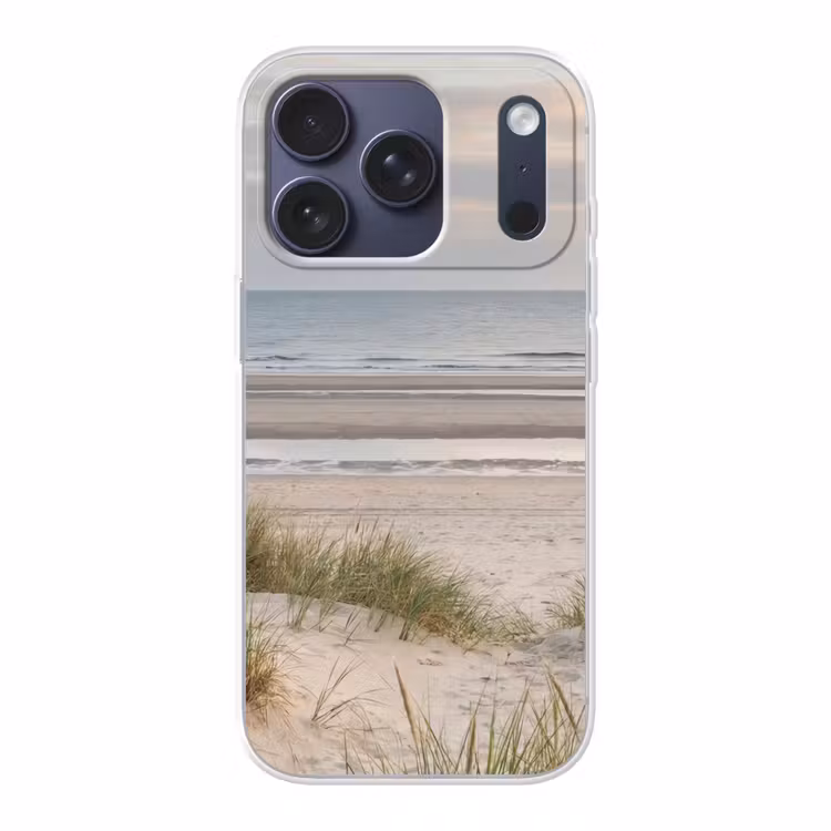 Zandstrand - Bewolkt - Duinen Telefoonhoesje iPhone 17 Pro klein -3d