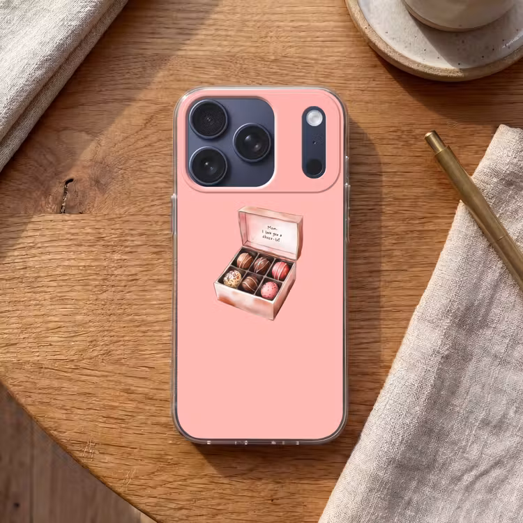 Doosje - Bonbons - Liefdevolle - Tekst Telefoonhoesje iPhone 17 Pro klein -sfeer1
