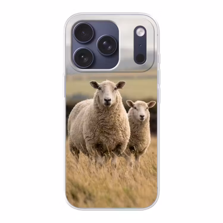 Schapen - Weidenlandschap - Heuvels Telefoonhoesje iPhone 17 Pro klein -3d