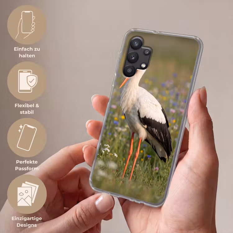 Ooienvaar - Bloemen - Weide - Kleurrijk Telefoonhoesje Samsung Galaxy A32 5G klein -sfeer3_DE