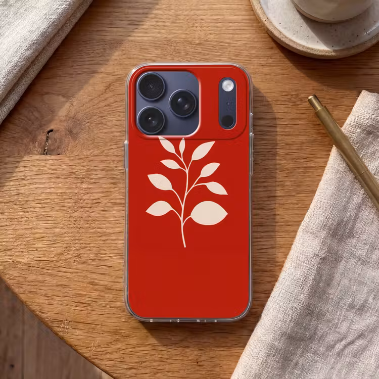 Silhouet - Bladeren - Tak Telefoonhoesje iPhone 17 Pro klein -sfeer1