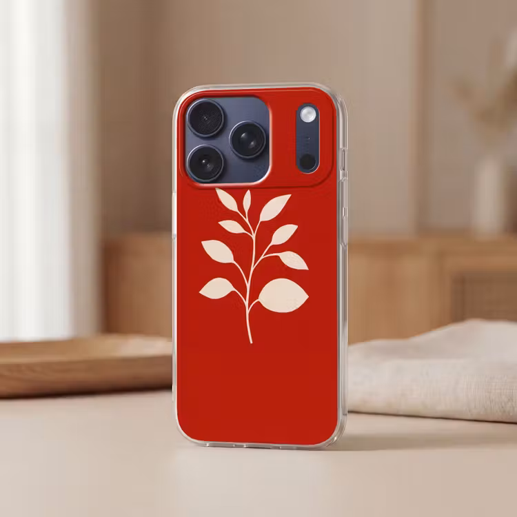 Silhouet - Bladeren - Tak Telefoonhoesje iPhone 17 Pro klein -sfeer2