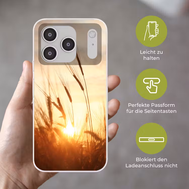 Riet - Gras - Zonsondergang - Natuur - Horizon Telefoonhoesje iPhone 17 Pro klein -sfeer3_DE