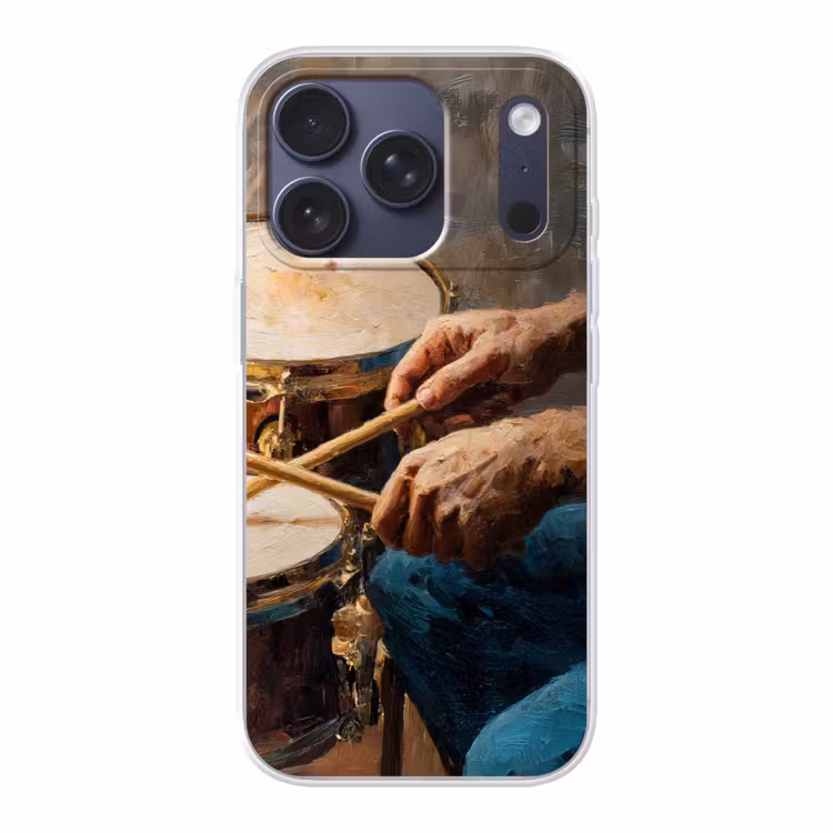 Drumstokken - Olieverf - Man Telefoonhoesje iPhone 17 Pro klein -3d