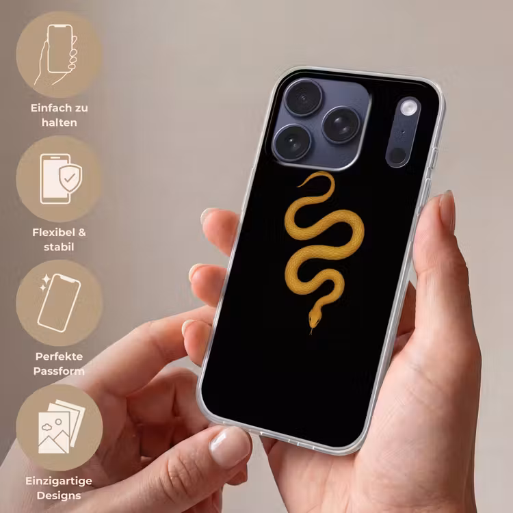 Slang - Minimalistisch - Goud Telefoonhoesje iPhone 17 Pro klein -sfeer3_DE