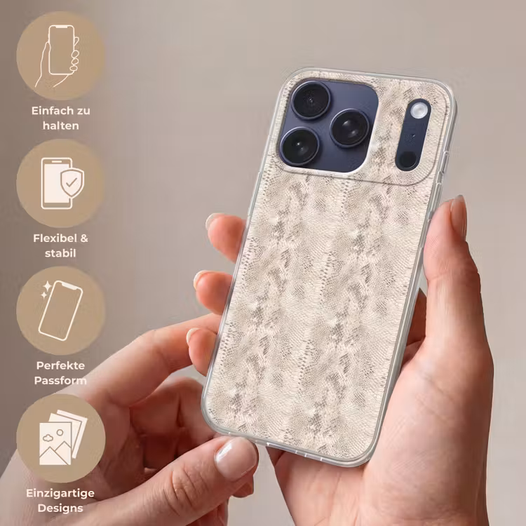 Slang - Patroon - Beige Telefoonhoesje iPhone 17 Pro klein 878 -sfeer3_DE