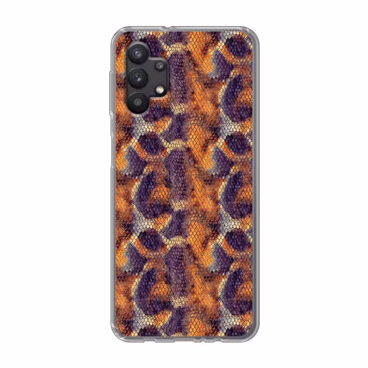 Slang - Schubben - Kleurrijk Telefoonhoesje Samsung Galaxy A32 5G klein 346 -3d