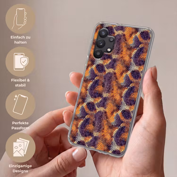 Slang - Schubben - Kleurrijk Telefoonhoesje Samsung Galaxy A32 5G klein 346 -sfeer3_DE