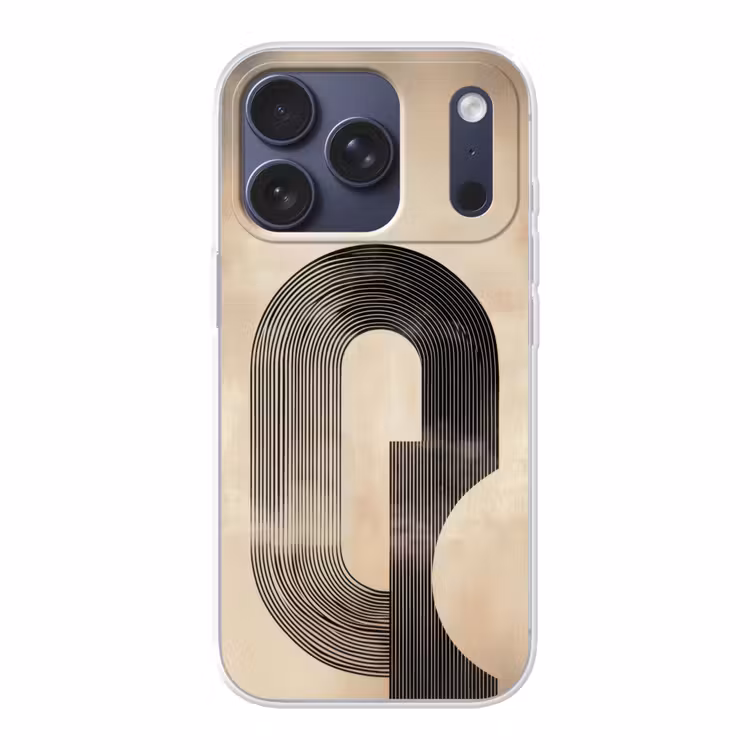 Boog - Strepen - Minimalistisch - Zwart Telefoonhoesje iPhone 17 Pro klein -3d