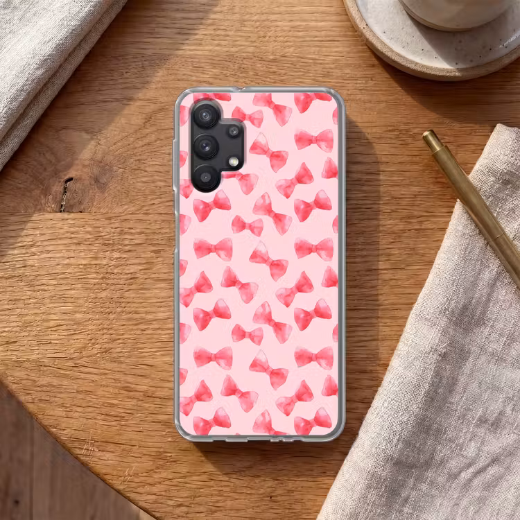 Strikken - Aquarel - Roze Telefoonhoesje Samsung Galaxy A32 5G klein 346 -sfeer1