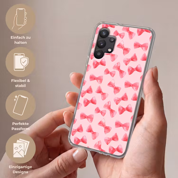 Strikken - Aquarel - Roze Telefoonhoesje Samsung Galaxy A32 5G klein 346 -sfeer3_DE
