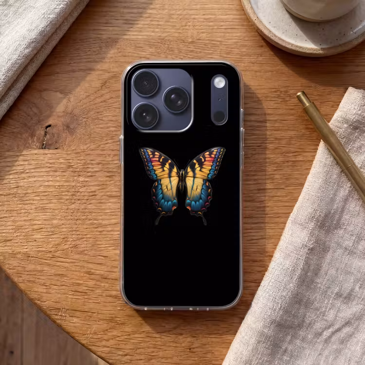 Vlinder - Kleurrijk - Speels Telefoonhoesje iPhone 17 Pro klein -sfeer1