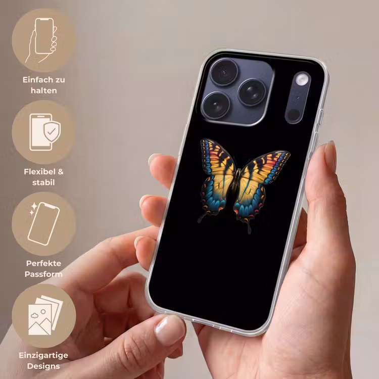 Vlinder - Kleurrijk - Speels Telefoonhoesje iPhone 17 Pro klein -sfeer3_DE