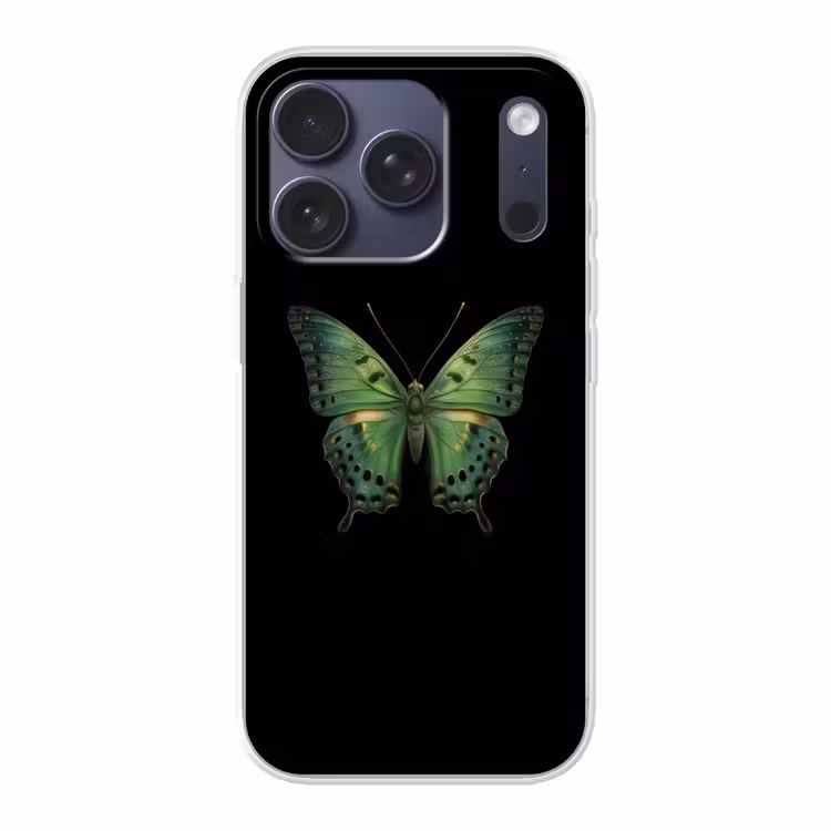 Vlinder - Groen - Diepte Telefoonhoesje iPhone 17 Pro klein -3d