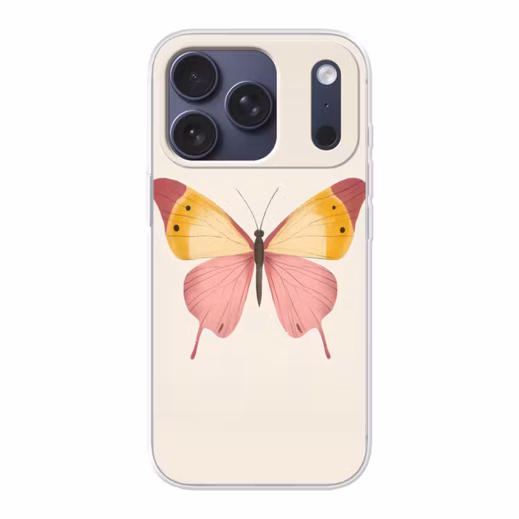 Vlinder - Illustratie - Roze Telefoonhoesje iPhone 17 Pro klein -3d