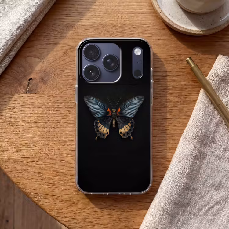 Vlinder - Metaalachtig - Geometrisch patroon Telefoonhoesje iPhone 17 Pro klein -sfeer1