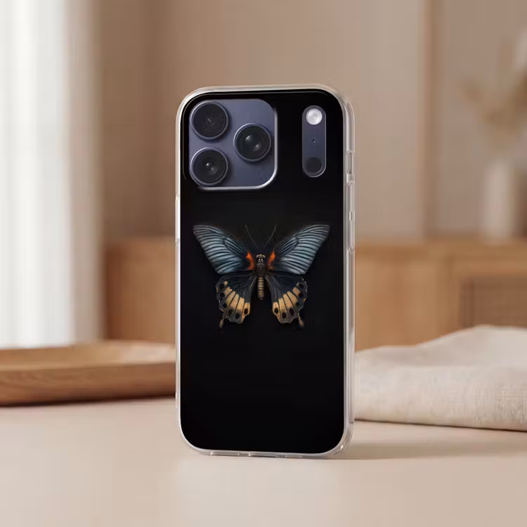 Vlinder - Metaalachtig - Geometrisch patroon Telefoonhoesje iPhone 17 Pro klein -sfeer2