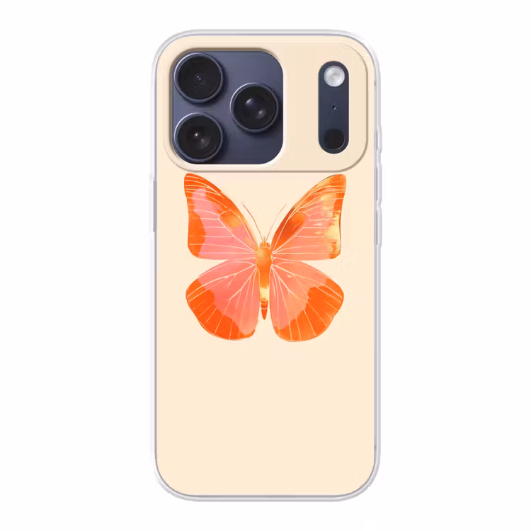 Vlinder - Minimalistisch - Roze Telefoonhoesje iPhone 17 Pro klein -3d