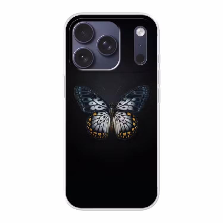 Vlinder - Monochroom - Balans Telefoonhoesje iPhone 17 Pro klein -3d