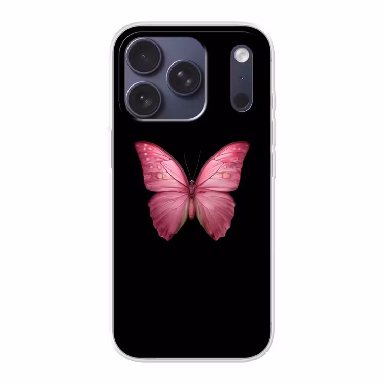 Vlinder - roze - Elegant Telefoonhoesje iPhone 17 Pro klein -3d