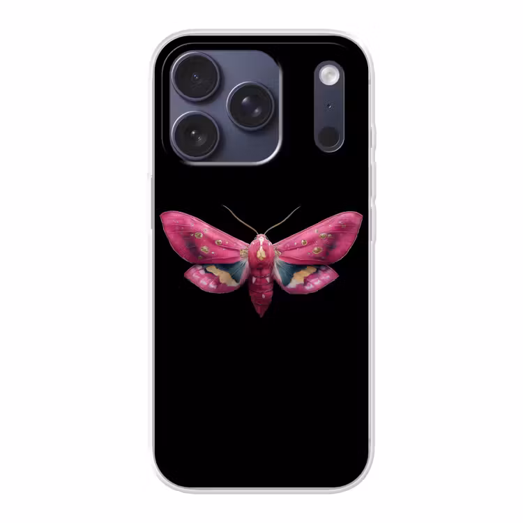 Vlinder - Roze - Nachtvlinder Telefoonhoesje iPhone 17 Pro klein -3d