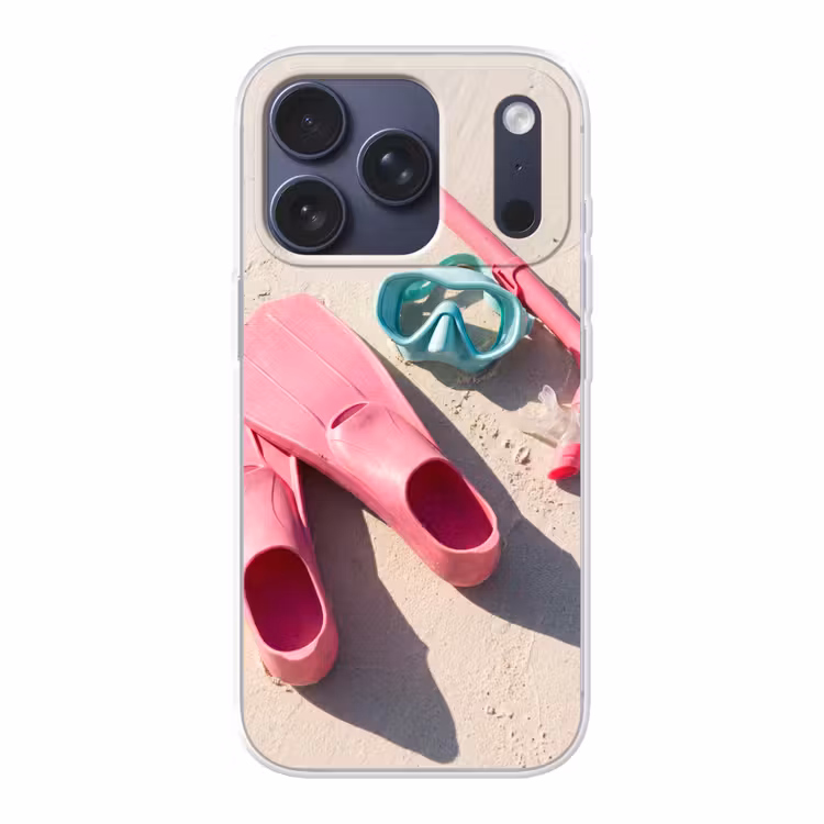 Snorkelset - Strand - Zomer - Roze Telefoonhoesje iPhone 17 Pro klein -3d